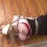 Classic Strict Bondage and Wrap-Gag - Lorelei Hogtied
