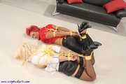 2 hot girls hogtied and topless