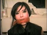 30 YR OLD ASIAN LI-JUN IS CLEAVE GAGGED, TIED TO CHAIR, LOTS OF WIDE EYED GAG TALKING (D52-11)