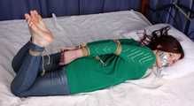 Patricia hogtied in Jeans