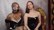 +++Archiv+++Miss Francine als sexy Lack Dienstmädchen gefesselt und geknebelt. Behind the Scenes Video.
