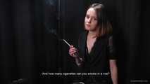 Interview with Dasha while she is smoking Saratoga 120mm