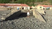 080009 Nikki Has A Couple Of Attempts At Peeing On The Madeira Shoreline