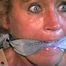 41 Yr OLD COURT CLERK WET CLEAVE GAGGED, CHAIR & BAREFOOT TOE-TIED (D40-10)