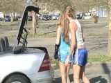 two short videos with Leoni, Jill, Lia and Yvette from 2007 enjoying shiny nylon shorts