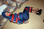 Stella taped in blue shiny nylon rainwear