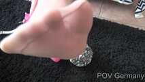"Under german roofs " - Two Girls-Nylon Posing & Tickling