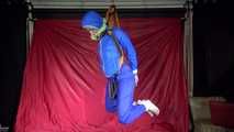 Watching sexy Sonja being tied and gagged overhead hanging with a special belt and ropes and a cloth gag (Video)