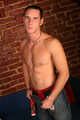 Solo action of a straight masculine mature man