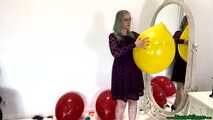 balloon stress test with nails, lighter and stick