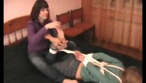 Alexa & Catt  – Two barefeet girls, one burglar and a lot of bondage: Catt's escape and revenge (video)