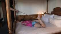 Check out Rachel Adams bound and gagged in shiny nylon shorts and Windbreaker