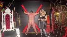 Whipping + Masturbation Instructions on the St. Andrew's Cross!