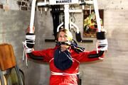 Katharina tied and gagged in shiny nylon rainwear