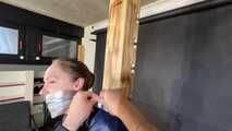 Rachel Adams Poletied and gagged by an Intruder