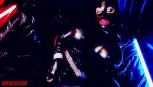 Schwarze Gummititten-Fantasie - Schwanzwichsen