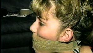18 YR OLD BABYSITTER WRAP TAPE GAGGED & TIED UP ON THE FLOOR (D34-1)