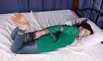 Patricia hogtied in Jeans