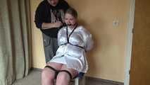 Sandra chairtied and drooling 2/2