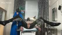 Anal stretching for my new patient on the gynecological chair . He has the choice