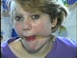 22 Yr OLD LISA IS RUBBER BAND BALL-GAGGED, MOUTH STUFFED, HANDGAGGED, OTM & CLEAVE GAGGED (D43-6)