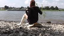 Nelly tied at the river 1/2