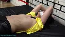 Nina heavyly cuffed to the bed