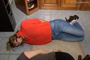 Guest Celine and guest Romy - Hogtied on the floor