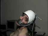 26 Yr OLD K-MART CLERK WRAP TAPE GAGGED WEARING BATHING CAP, MOUTH STUFFED. TIT TIED, CROTCH ROPED, NUDE, GARTER BELT & NYLON STOCKINGS TIGHTLY TIED TO A CHAIR (D63-13)