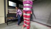 Aiyana bound gagged and vibed by Ms Ungeniert in shiny nylon Down