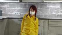 Miss Petra in K-Way raingear and yellow rainsuit with Friesennerz get bound and gagged