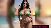 Hot indian women bikini beach animation