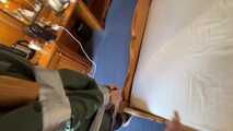 Rachel Adams Poletied and Pantygagged in shiny nylon Rainwear left for desperate struggeling