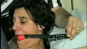 26 Yr OLD K-MART CLERK BOUND SPREAD EAGLE NAKED ON BED, BALL-GAGGED & TORMENTED WITH VIBRATOR (D43-4)