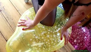 sexy bouncing and sitpopping thai balloons