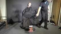 Alice bound, gagged and vibed in shiny nylon Rainwear and she enjoyed it!