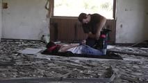 Anna hogtied in a lost place