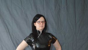 Relaxing in ropes and PVC cheongsam