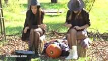 Happy Halloween! Pumpkin head spitting
