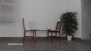 Tatjana pees in a jar