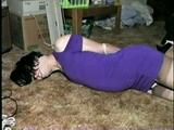 24 YR OLD GRETCHEN IS WRAP GAGGED WITH AN ACE BANDAGE & HOG-TIED (D36-3)