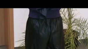 03:00 Min. video with Isabelle tied an gagged in shiny nylon 