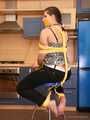 Indigo - curvaceous brunette cutie fed up with food, enjoys bondage in the kitchen