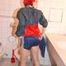 Marlin preparing her call it a day wearing oldschool sexy shiny nylon shorts and a rainjacket (Pics)