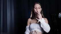 Smoking two all white cigs in the studio