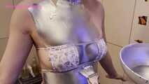 Xiaomeng Experiencing Bling Silver Body Painting