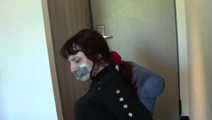 American Domme Shackled To a chair