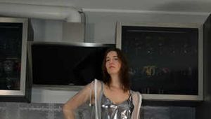 new model Miss J first time in raincoat