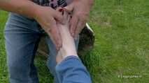 Caress and massage feet