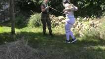 Bondage Walk Training in a public Park